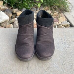 Fly London Yoxi Brown Suede Ankle Boots Wedge Zip Up EU 41 US 10-10.5